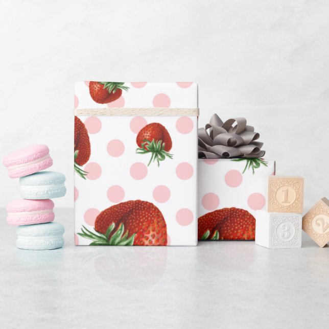 Papier Cadeau Strawberry Pattern Baby Shower  (Baby Shower)