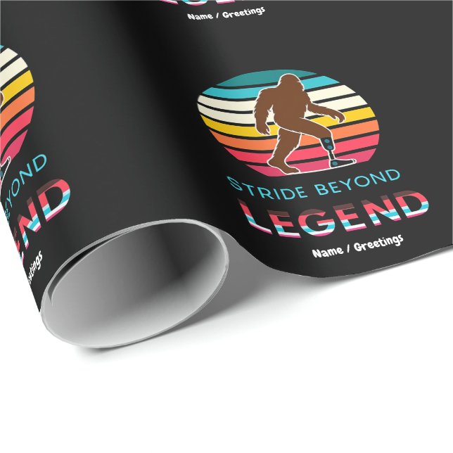 Papier Cadeau Stride Beyond Legend Sasquatch Amputé Vintage  (Coin rond)