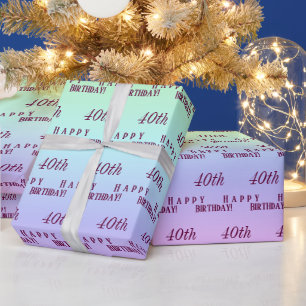 Papier Cadeau Stripes arc-en-ciel élégantes personnalisées 40e a