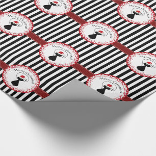 Papier Cadeau Stripes drôles whimsical Père Noël chat Noël