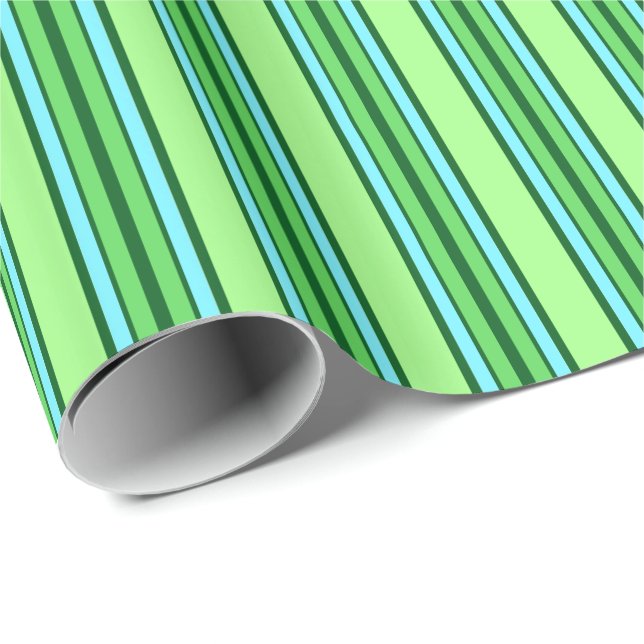 Papier Cadeau Stripes modernes du milieu du siècle, Vert citron  (Coin rond)