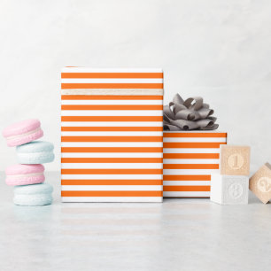 Papier Cadeau Stripes orange et blanc