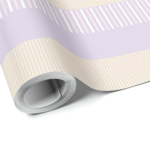 Papier Cadeau Stripes Pop Couleur - Rose Pastel, Jaune & Violet