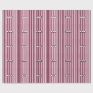 Papier Cadeau Stripes verticales contemporaines de couleur rose