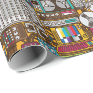 Papier Cadeau Studio d'enregistrement des périphériques rétro