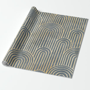 Papier Cadeau Style Art déco design luxe géométrique sans fai