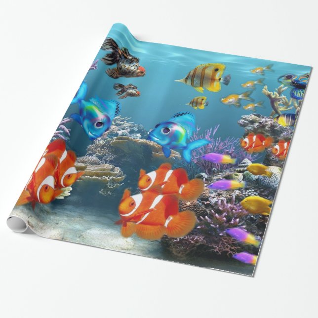 Papier Cadeau Style d'aquarium (Déroulé)