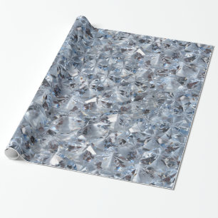 Papier Cadeau Style de cristaux de diamant de bleu glacier