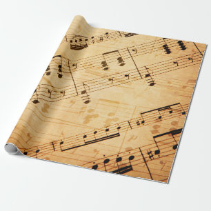 Papier Cadeau Style de feuille de musique antique 1