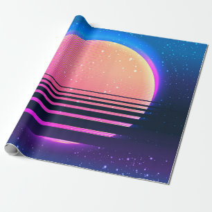 Papier Cadeau Style géométrique rétro vintage des années 80 ou 9