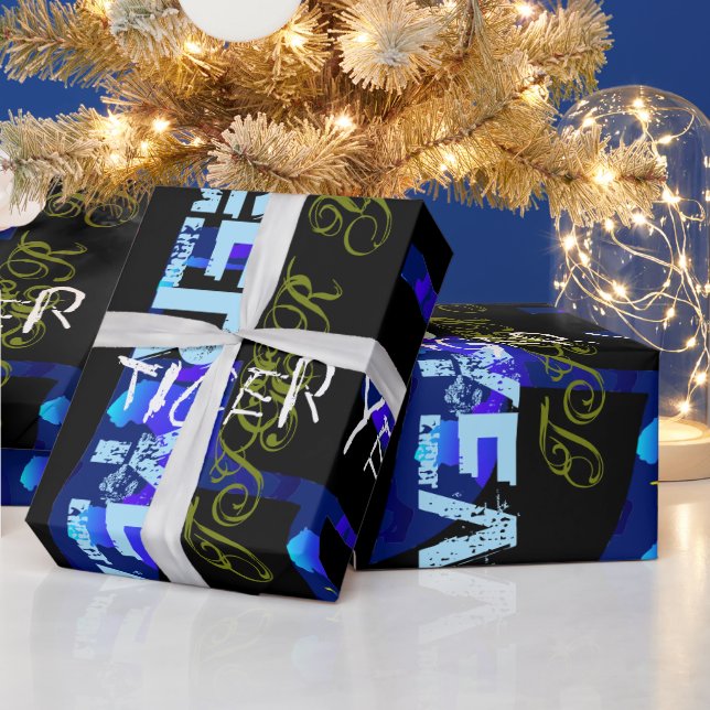 Papier Cadeau Style Graffiti répétitif Année Tigre 2022 WP (Vacances)