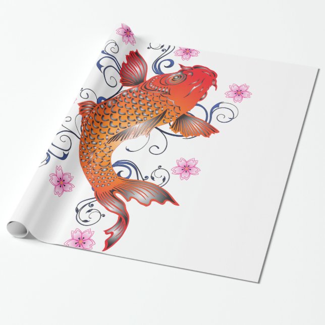 Papier Cadeau Style Koi (Déroulé)
