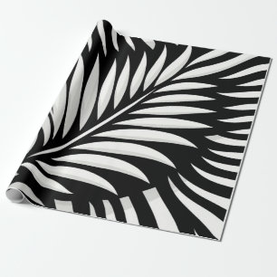 Papier Cadeau Style Leaf Zebra Stripes