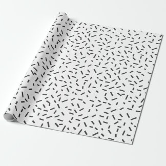 Papier Cadeau Style minimal géométrique d'abrégé sur noir de