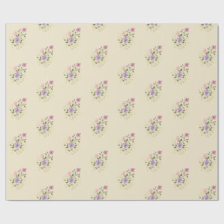 Papier Cadeau Style minimaliste doux floral aquarelle vintage