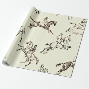 Papier Cadeau Style moderne Beige Horseback Toile