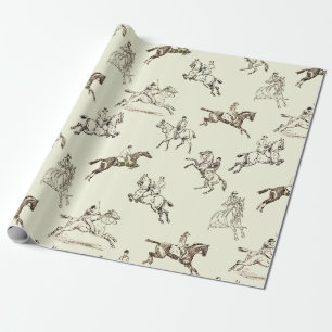 Papier Cadeau Style moderne Beige Horseback Toile