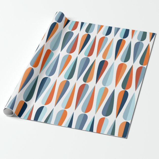 Papier Cadeau Style moderne du milieu du siècle rétro sans coutu (Déroulé)