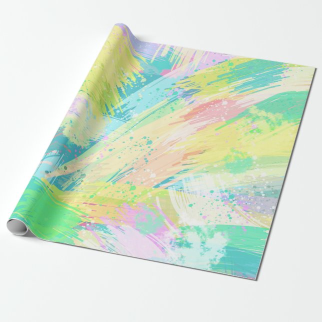 Papier Cadeau Style Pastel Colors Art Abstrait (Déroulé)
