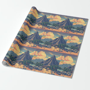 Papier Cadeau Style vintage Hawaiian Travel Honolulu Mid-Pacific