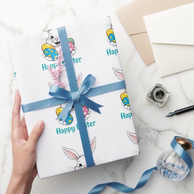 Papier Cadeau Stylish bunny eggs Gift Happy Easter gift (Cadeaux)
