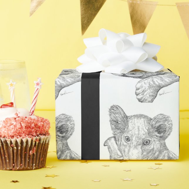 Papier Cadeau Stylo Lion Cub et encre (Fête d'anniversaire)