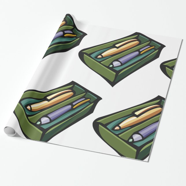 Papier Cadeau Stylos Dans Une Boîte (Déroulé)
