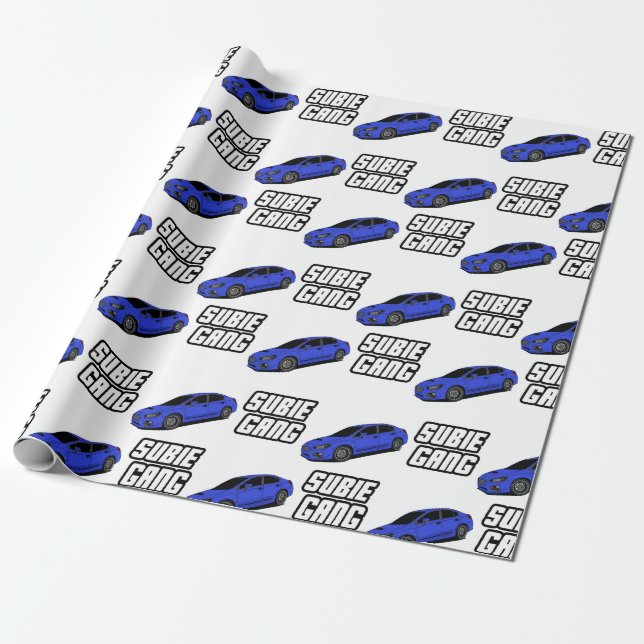 Papier Cadeau Subie brune bleue (Déroulé)