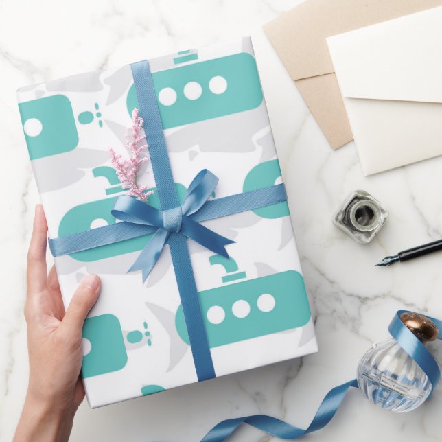 Papier Cadeau Submarines & Sharks (Cadeaux)