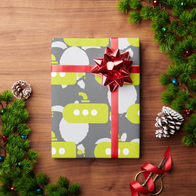 Papier Cadeau Submarines & Turtles Wrapping Paper (Cadeau de vacances)