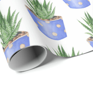 Papier Cadeau Succulent Dans Pot Pot Pot Pot Polka