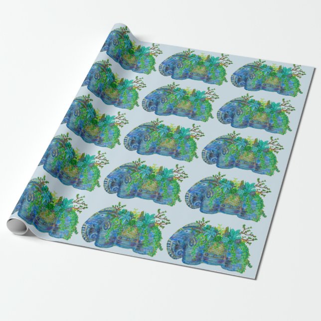 Papier Cadeau Succulent d'éléphant (Déroulé)