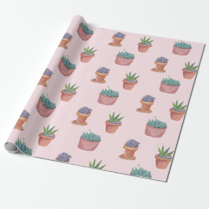 Papier Cadeau Succulents et cactus sur l'enveloppe de cadeau