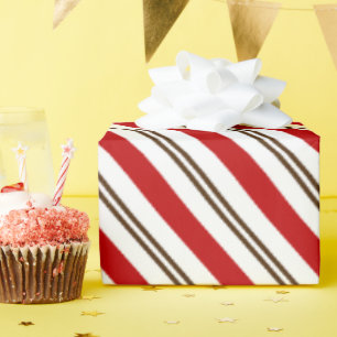 Papier Cadeau Sucre de canne Brown rouge et chocolat Noël