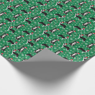 Papier Cadeau sucre de canne de Noël des Père Noël Paws de Co