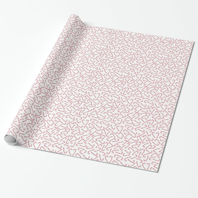 Papier Cadeau Sucre de canne de Noël motif (Déroulé)