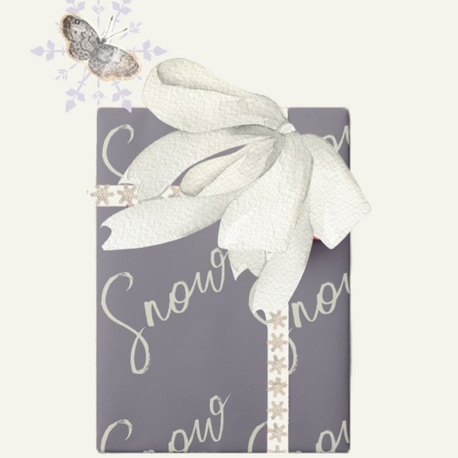 Papier Cadeau Sucre de prune script neige crème au beurre violet (Créateur téléchargé)