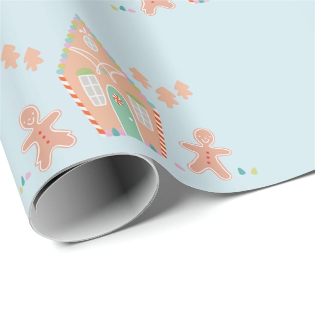 Papier Cadeau Sucré pain d'épices de vacances (Coin rond)