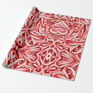 Papier Cadeau Sucres de canne de rouleau d'emballage cadeau