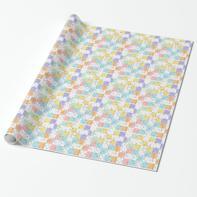 Papier Cadeau sudoku pastel (Déroulé)