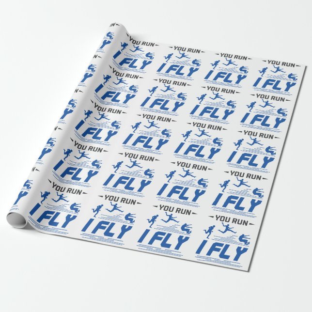 Papier Cadeau Suivi et champ Long Jump Vous Exécutez I Fly (Déroulé)