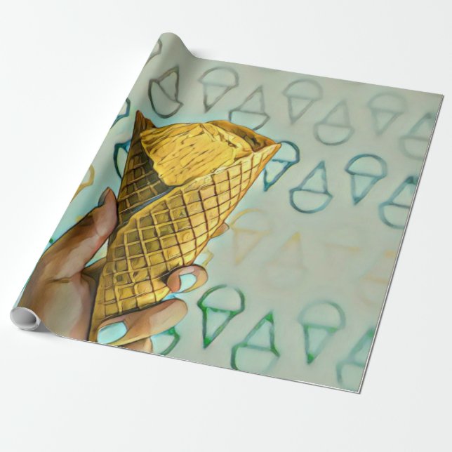 Papier Cadeau Summer ice cream lovers (Déroulé)
