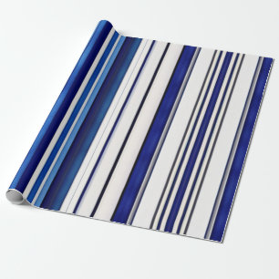 Papier Cadeau Summer Navy Blue Boat Collection de rayures tendan