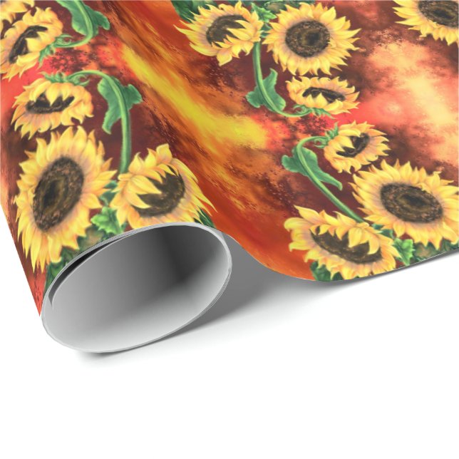 Papier cadeau Sunflower (Coin rond)