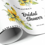 Papier Cadeau Sunflower Bridal Shower<br><div class="desc">The Sunflower Bridal Shower Wrapping Paper is a cheerful and elegant way to present gifts for a special bridal celebration. Featuring bright sunflower blooms and soft botanical accents, the design brings a warm and joyful touch to any present. The vibrant floral pattern captures the beauty of nature while creating a...</div>