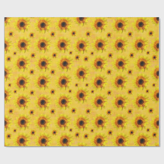 Papier Cadeau Sunflower Floral Rustic Country Wrapping Paper