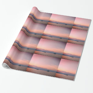 Papier Cadeau Sunset Boats Sea Glossy Wrapper Paper