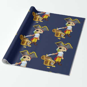 Papier Cadeau Sunset Nautical Blue Boy Pirate