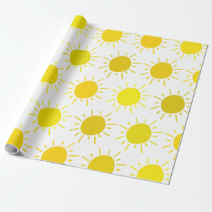 Papier Cadeau Sunshine Whimsical Jaune fête d'anniversaire