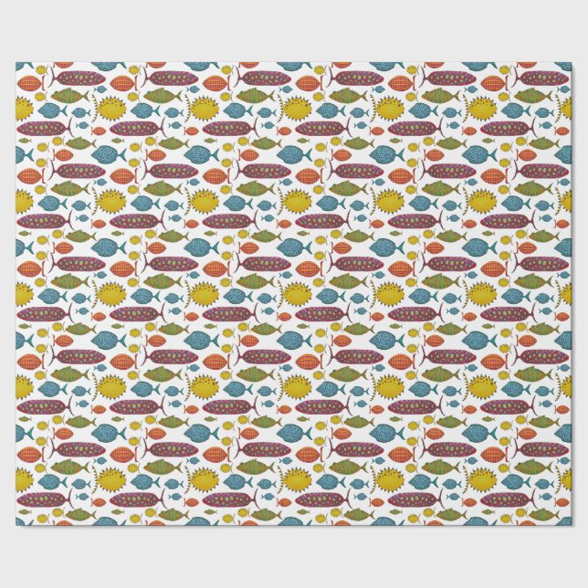 Papier Cadeau Super Fun Fish (Couture)